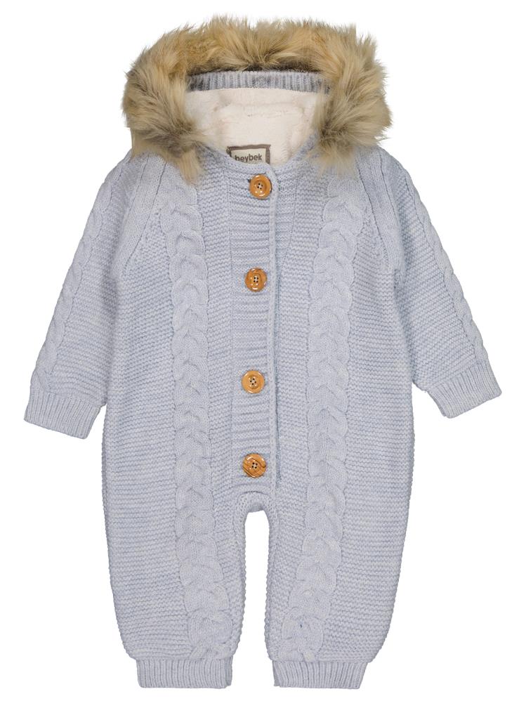 Beybek Kapşonlu 3-12 Ay Tulum - Mavi