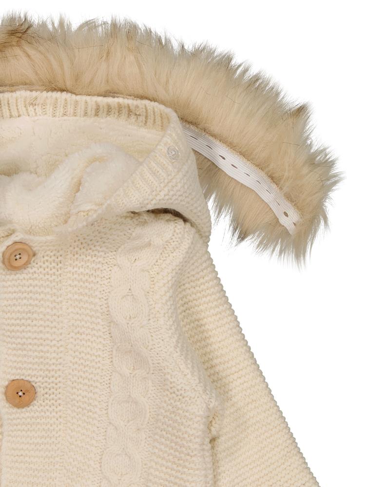 Beybek Kapşonlu 3-12 Ay Tulum - Ekru