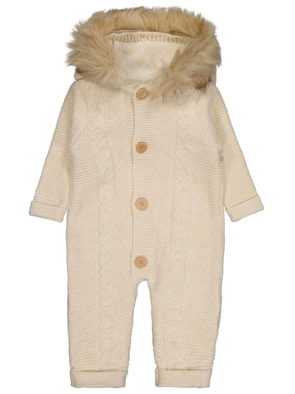 Beybek Kapşonlu 3-12 Ay Tulum - Ekru