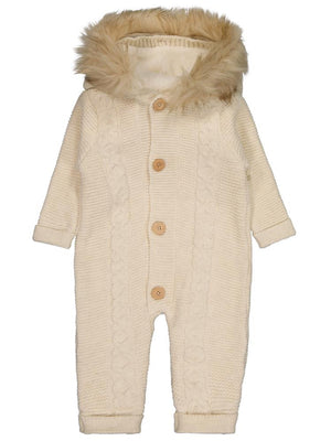 Beybek Kapşonlu 3-12 Ay Tulum - Ekru