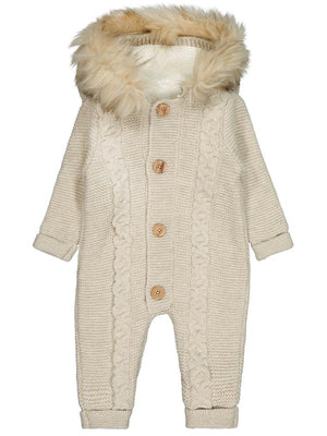 Beybek Kapşonlu 3-12 Ay Tulum - Bej