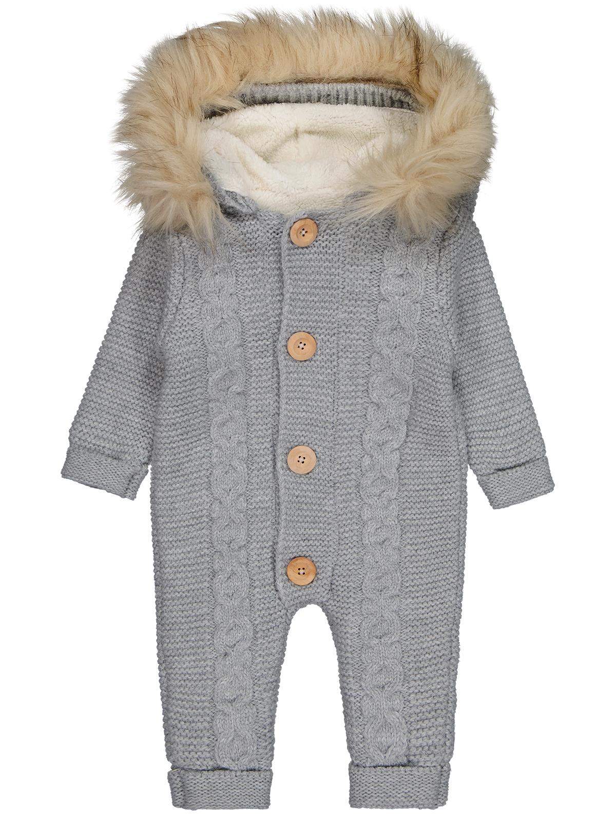 Beybek Kapşonlu 3-12 Ay Tulum - Gri