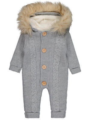 Beybek Kapşonlu 3-12 Ay Tulum - Gri