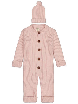 Beybek Düğmeli 3-12 Ay Tulum - Pembe