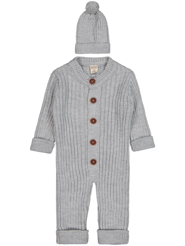 Beybek Düğmeli 3-12 Ay Tulum - Gri