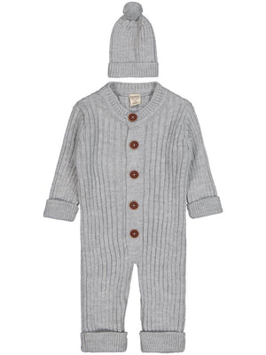 Beybek Düğmeli 3-12 Ay Tulum - Gri