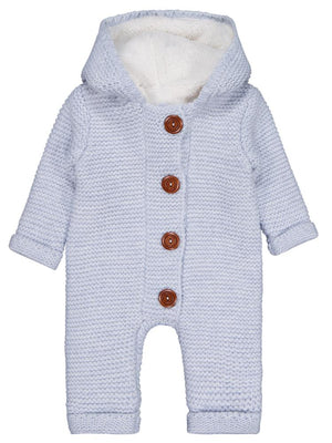 Beybek Kapşonlu 3-12 Ay Tulum - Mavi