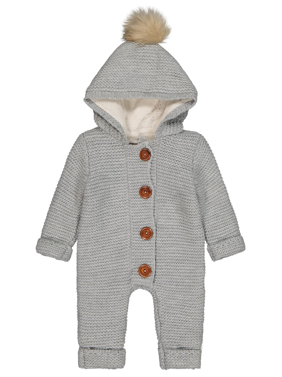 Beybek Kapşonlu 3-12 Ay Tulum - Gri