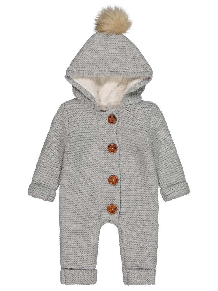 Beybek Kapşonlu 3-12 Ay Tulum - Gri