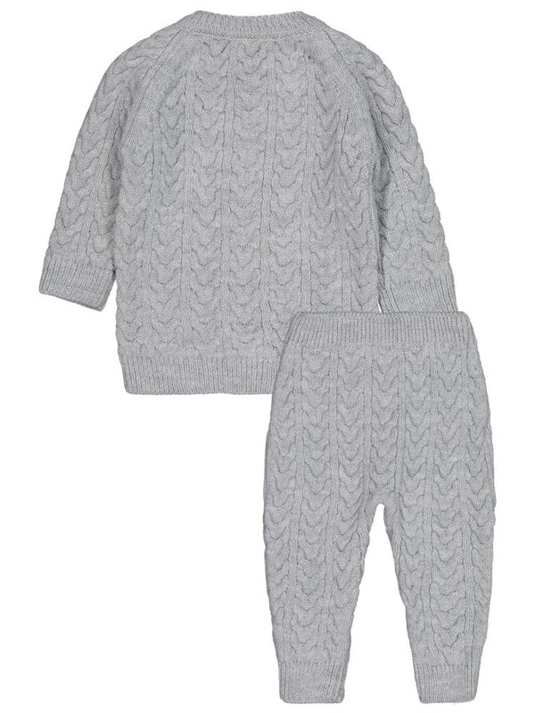 Beybek Önden Düğmeli 3-12 Ay Takım - Gri