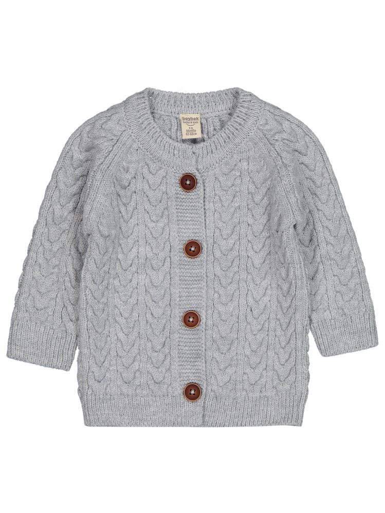 Beybek Önden Düğmeli 3-12 Ay Takım - Gri