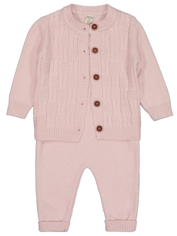 Beybek Hırkalı Slopet 3-12 Ay Takım  - Pembe