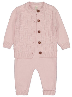 Beybek Hırkalı Slopet 3-12 Ay Takım  - Pembe