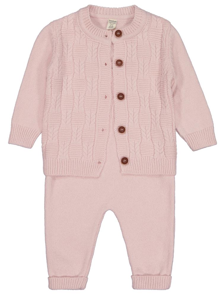 Beybek Hırkalı Slopet 3-12 Ay Takım  - Pembe