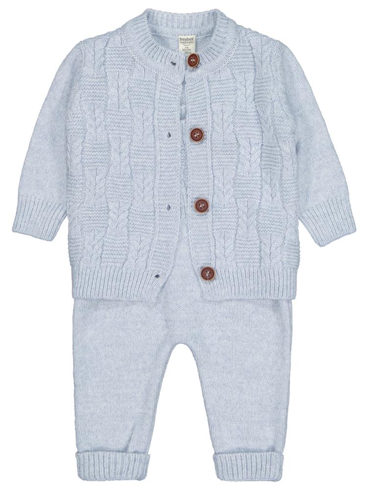 Beybek Hırkalı Slopet 3-12 Ay Takım  - Mavi