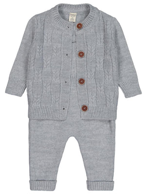 Beybek Hırkalı Slopet 3-12 Ay Takım  - Gri