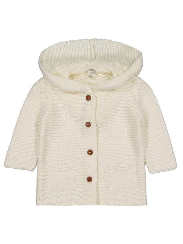 Beybek Kapşonlu Cepli 3-12 Ay Hırka - Ekru