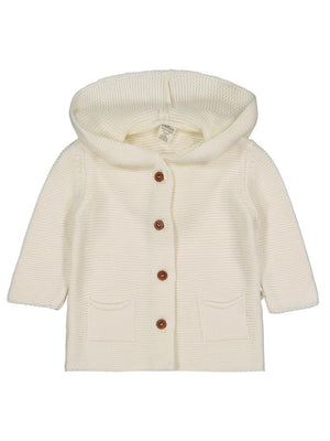 Beybek Kapşonlu Cepli 3-12 Ay Hırka - Ekru
