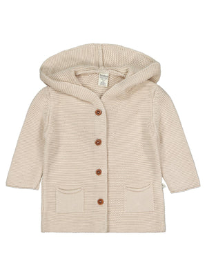 Beybek Kapşonlu Cepli 3-12 Ay Hırka - Bej