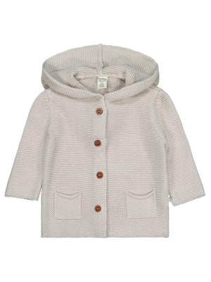 Beybek Kapşonlu Cepli 3-12 Ay Hırka - Gri