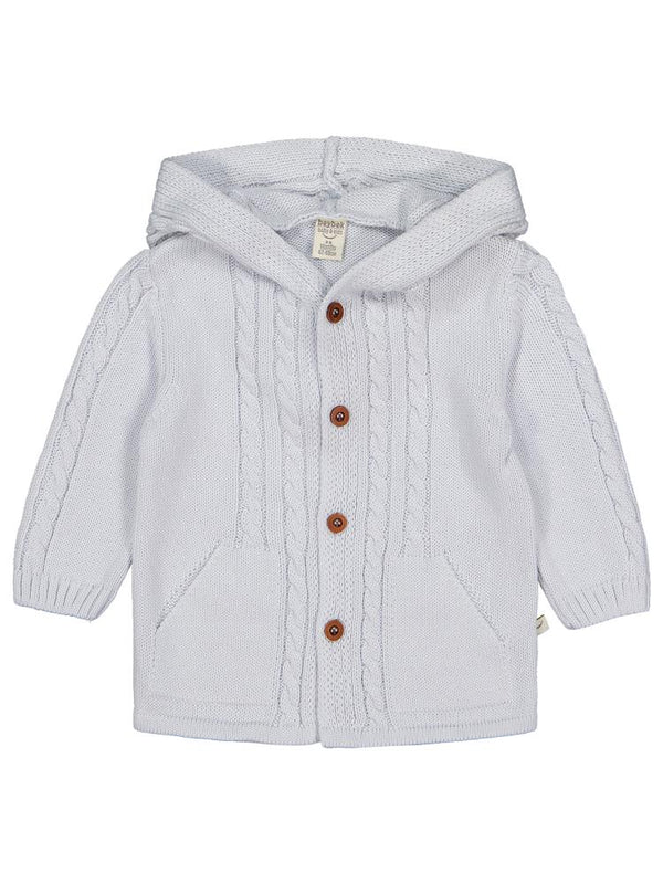 Beybek Kapşonlu Cepli 3-12 Ay Hırka - Mavi