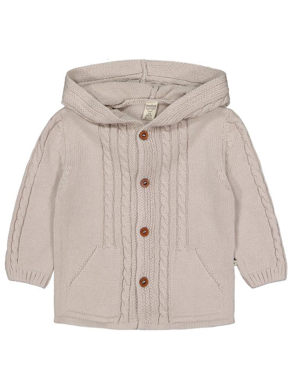 Beybek Kapşonlu Cepli 3-12 Ay Hırka - Gri