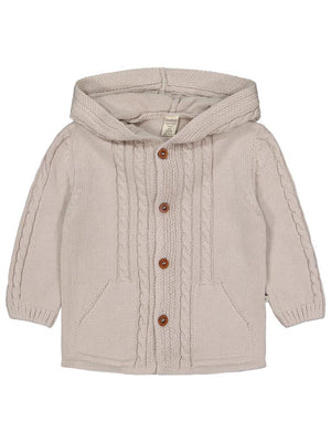 Beybek Kapşonlu Cepli 3-12 Ay Hırka - Gri