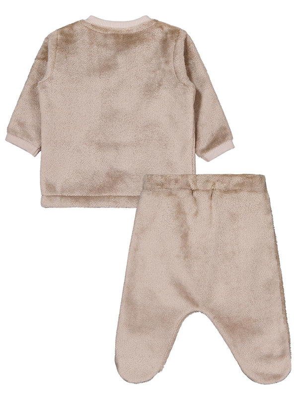 Civil Baby Ayıcık Nakışlı 1-9 Ay Pijama Takımı - Kahverengi