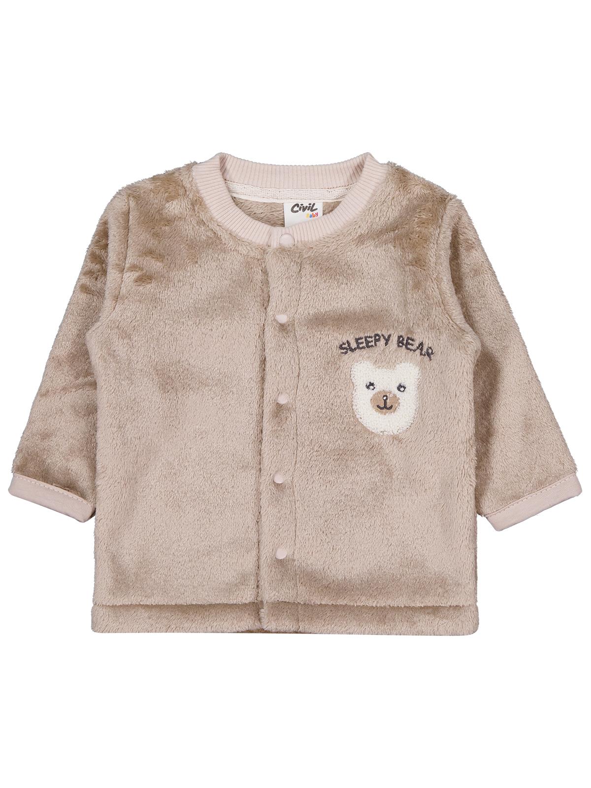 Civil Baby Ayıcık Nakışlı 1-9 Ay Pijama Takımı - Kahverengi