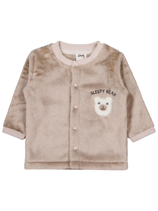 Civil Baby Ayıcık Nakışlı 1-9 Ay Pijama Takımı - Kahverengi