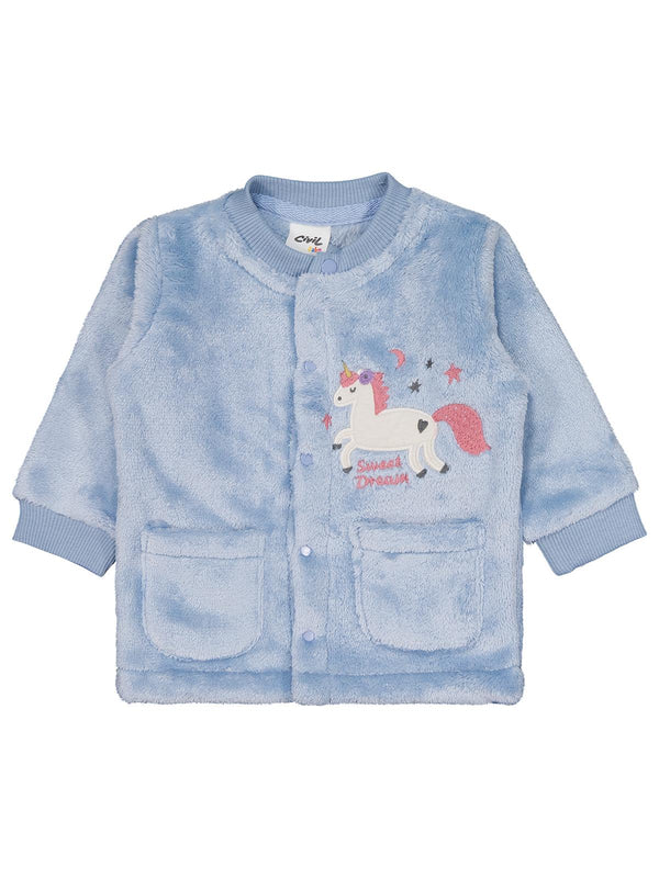 Civil Baby Unicorn Nakışlı 1-9 Ay Pijama Takımı - Mavi