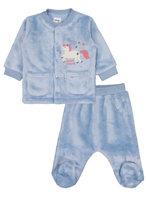 Civil Baby Unicorn Nakışlı 1-9 Ay Pijama Takımı - Mavi
