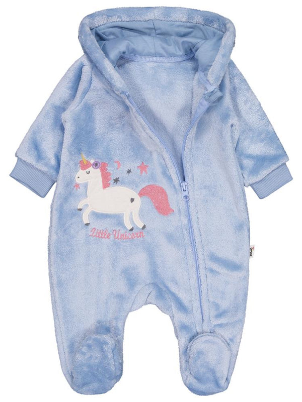 Civil Baby Mobil Kulaklı Unicorn Nakışlı 1-9 Ay Tulum - Mavi