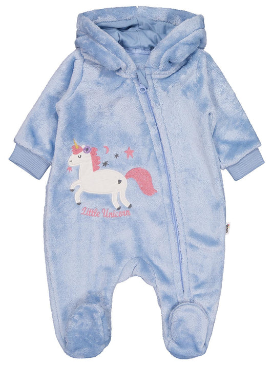 Civil Baby Mobil Kulaklı Unicorn Nakışlı 1-9 Ay Tulum - Mavi