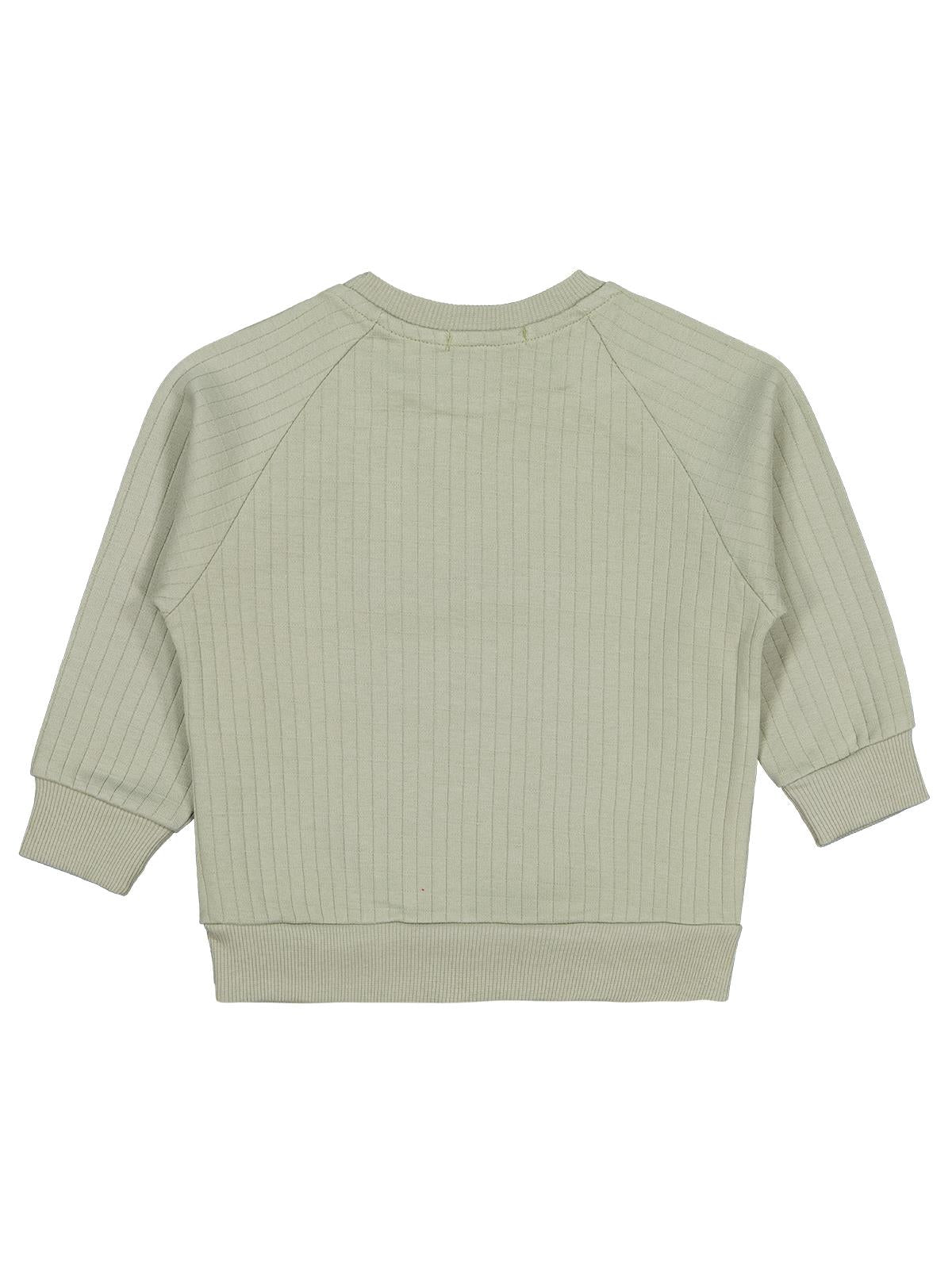 Civil Erkek Çocuk Süs Düğmeli Sweatshirt | İnterlok Uzun Kol | Okul Kreş ve Günlük Kullanım - Yeşil