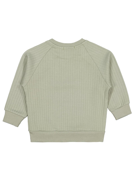 Civil Erkek Çocuk Süs Düğmeli Sweatshirt | İnterlok Uzun Kol | Okul Kreş ve Günlük Kullanım - Yeşil
