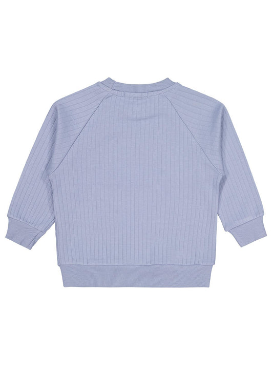 Civil Erkek Çocuk Süs Düğmeli Sweatshirt | İnterlok Uzun Kol | Okul Kreş ve Günlük Kullanım - Mavi