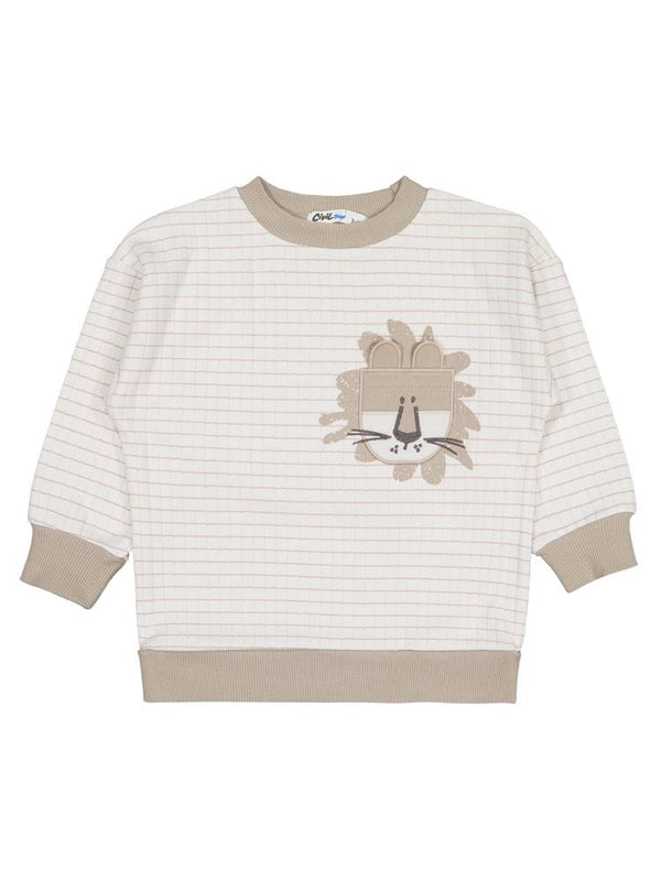 Civil Boys Aslan Nakışlı 2-5 Yaş Sweatshirt - Bej