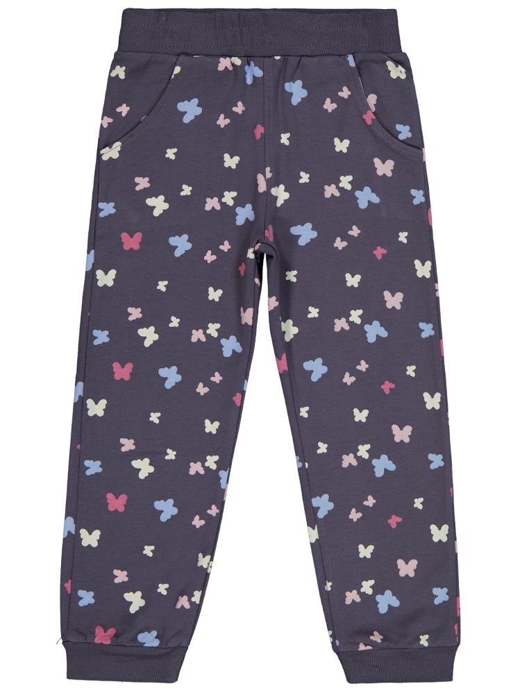 Civil Girls Kelebek Baskılı 6-9 Yaş Eşofman Altı - Gri
