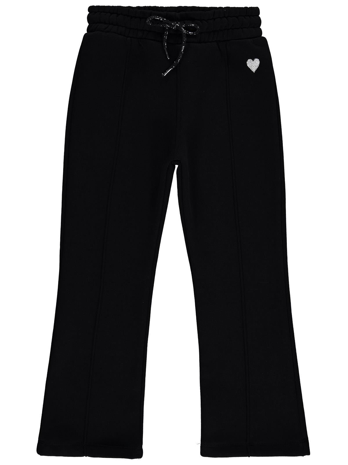 Civil Girls Kalp Nakışlı 10-13 Yaş Eşofman Altı - Siyah