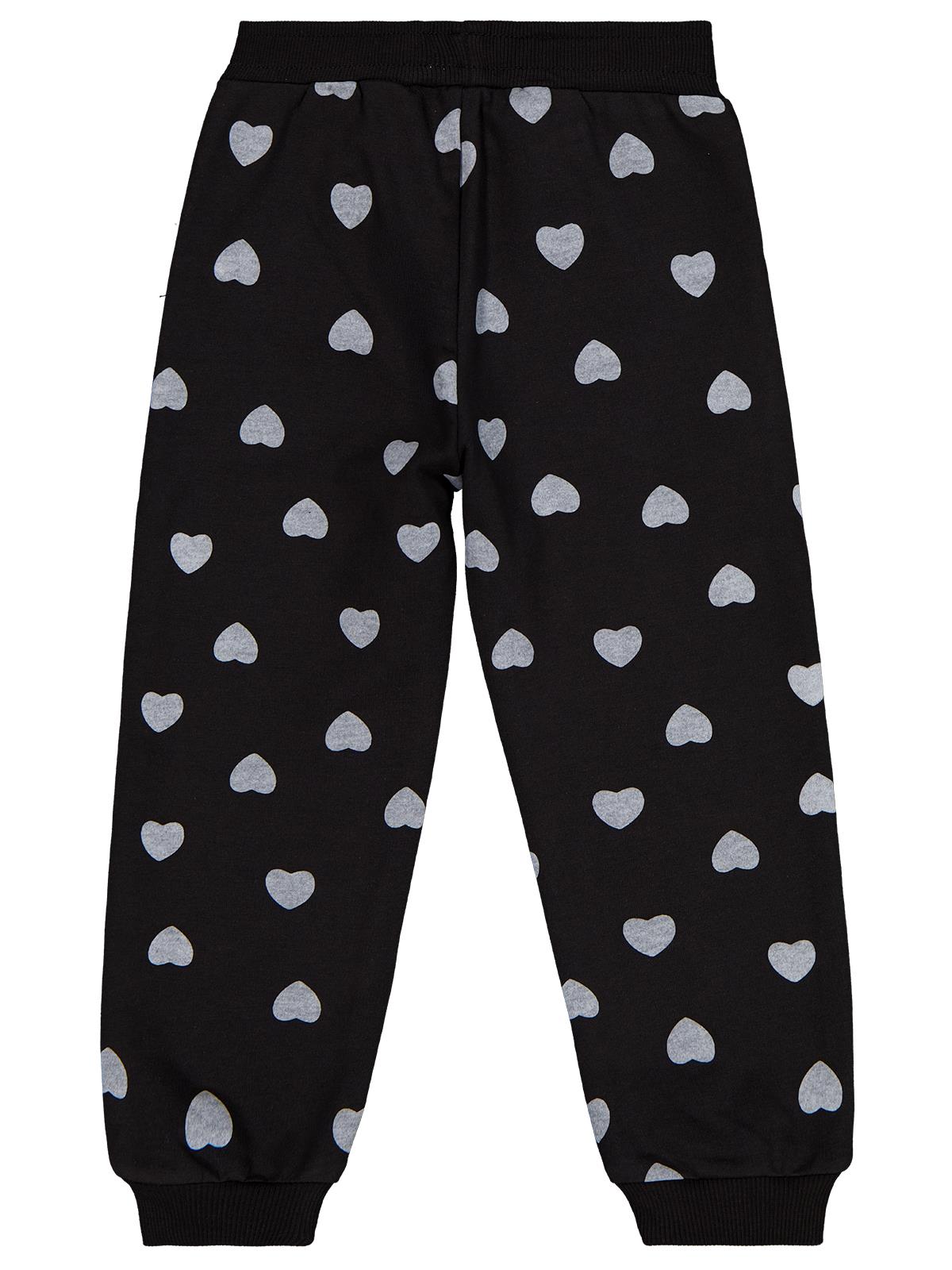 Civil Girls Kalp Baskılı 2-5 Yaş Eşofman Altı - Siyah