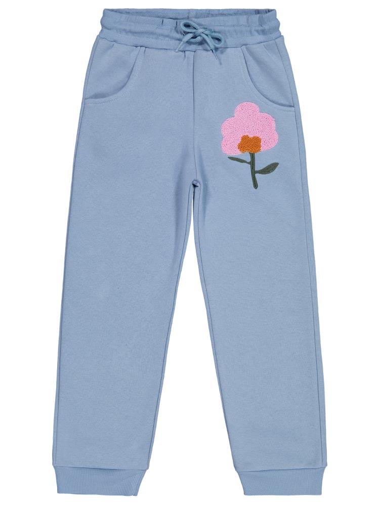 Civil Girls Çiçek Nakışlı 6-9 Yaş Eşofman Altı - Mavi