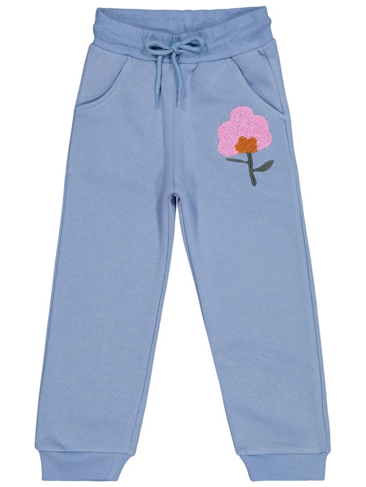 Civil Girls Çiçek Nakışlı 2-5 Yaş Eşofman Altı - Mavi