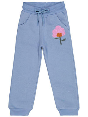 Civil Girls Çiçek Nakışlı 2-5 Yaş Eşofman Altı - Mavi