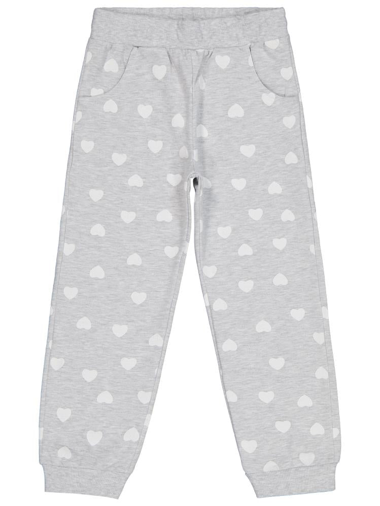 Civil Girls Kalp Baskılı 6-9 Yaş Eşofman Altı - Gri