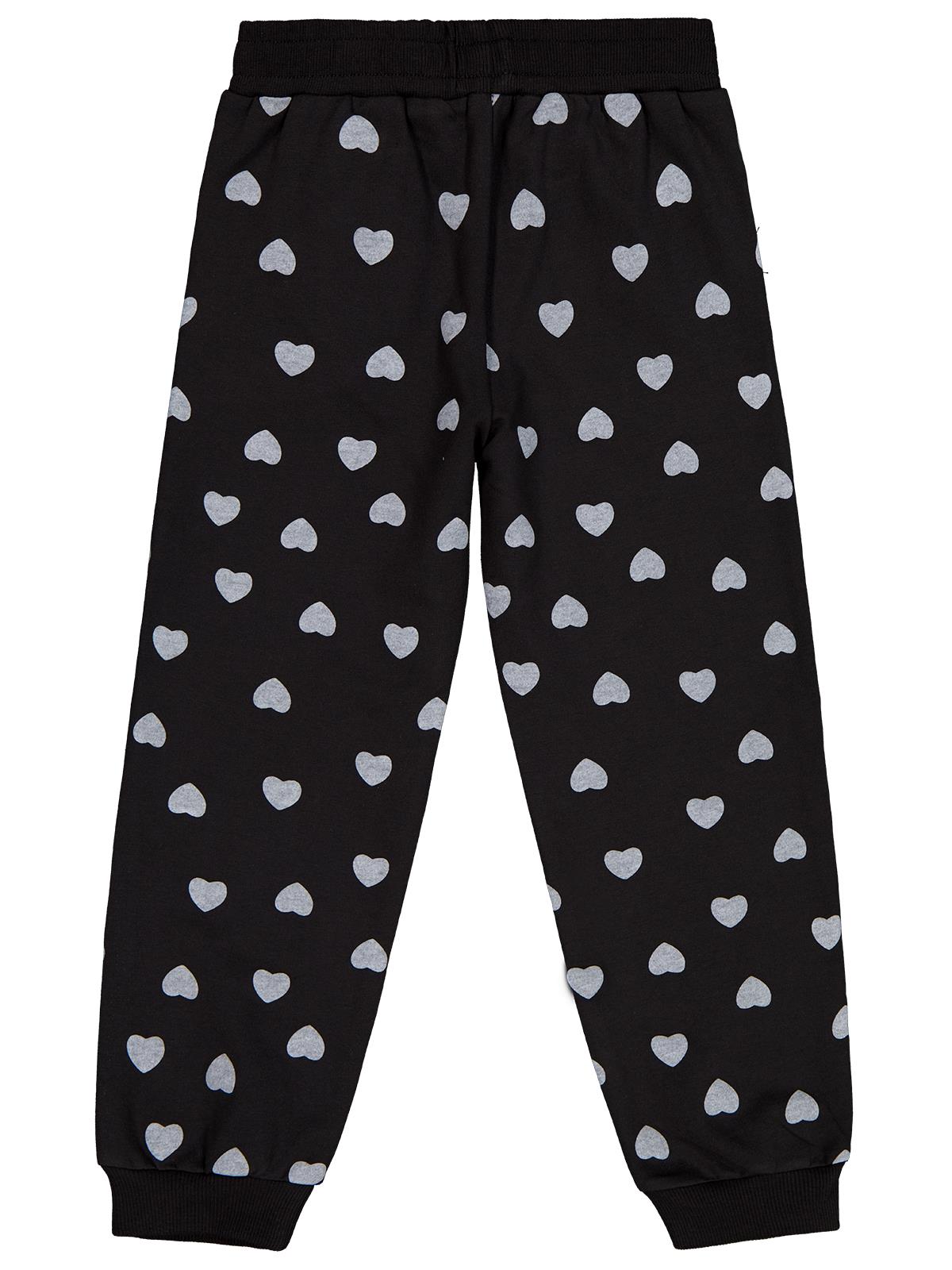 Civil Girls Kalp Baskılı 6-9 Yaş Eşofman Altı - Siyah