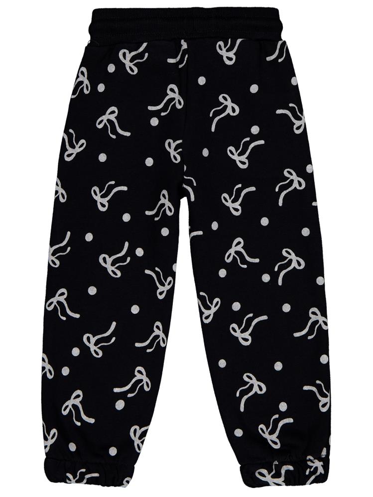 Civil Girls Fiyonk Desenli 2-5 Yaş Eşofman Altı - Siyah