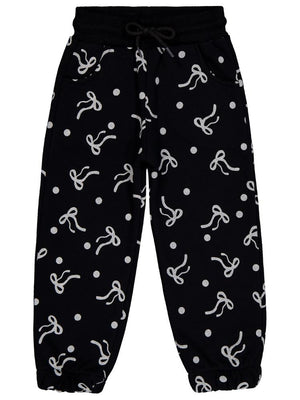 Civil Girls Fiyonk Desenli 2-5 Yaş Eşofman Altı - Siyah