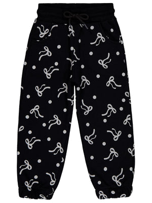 Civil Girls Fiyonk Desenli 2-5 Yaş Eşofman Altı - Siyah