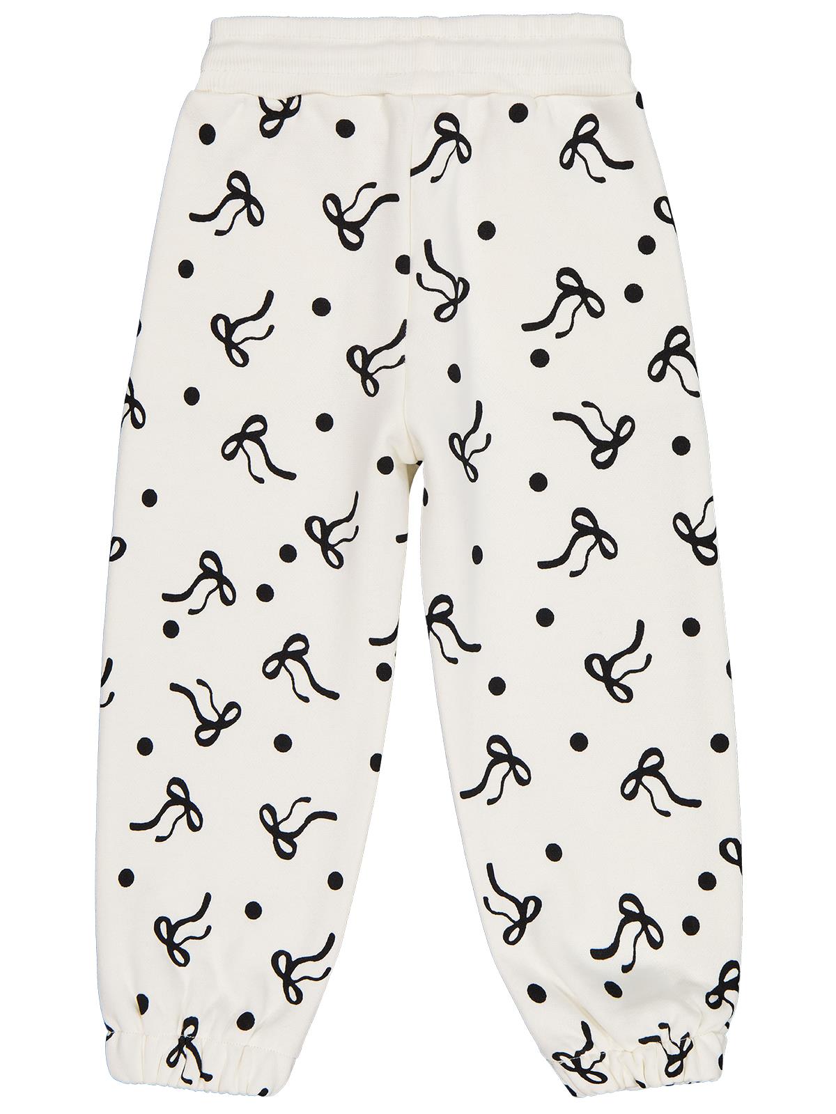 Civil Girls Fiyonk Desenli 2-5 Yaş Eşofman Altı - Ekru